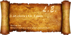 Latzkovits Emma névjegykártya